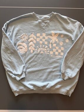 Billabong Light Blue Tropical Terry Sweatshirt - Youth Large